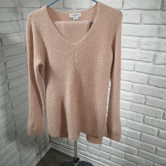 2/$30.00 - Liz Claiborne Ladies Light Pink with Scarf Tunic/Sweater - Picture 3 of 11